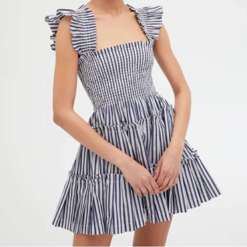 Hill House Charlotte Nap Dress Navy Stripe